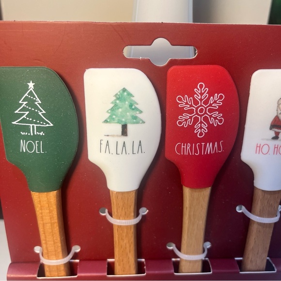Rae Dunn 4 Piece Mini Spatula Set Noel, Fa La La,  Christmas, Ho Ho Ho, NIP - Picture 3 of 7